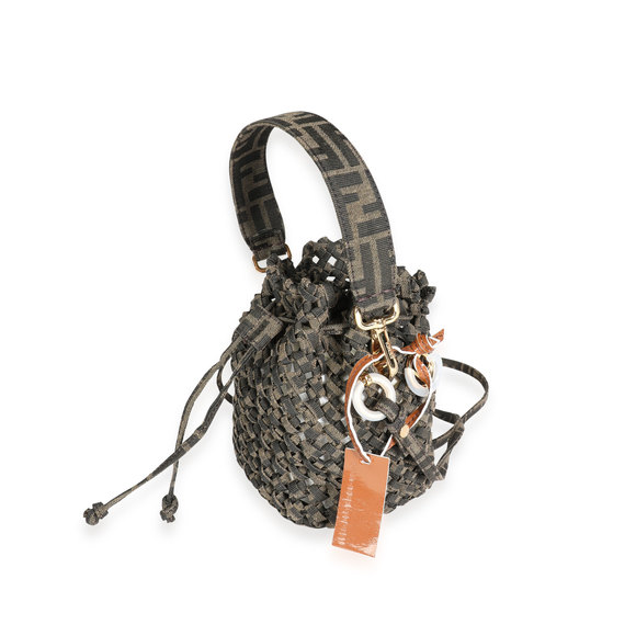 Fendi Brown Jacquard Interlace Canvas Mini Mon Tresor - Picture 3 of 7